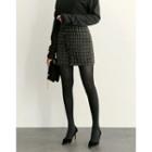 Wrap-front Tweed Skirt
