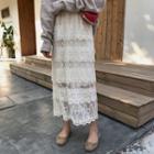 Lace Midi Skirt White - One Size