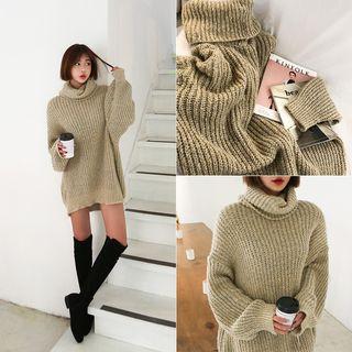 Turtle-neck M Lange Knit Minidress