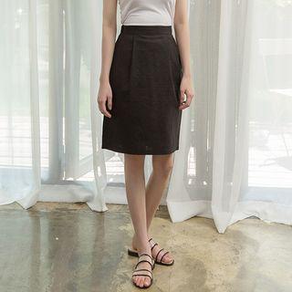 Pleated Linen Skirt