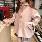 Hooded Button Coat Pink - One Size