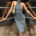 Mock-neck Sheath Tank Dress