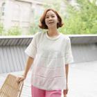 Perforated-detail Pintuck Top