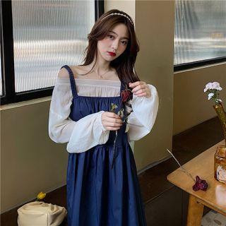 Midi Overall Dress / Plain Blouse