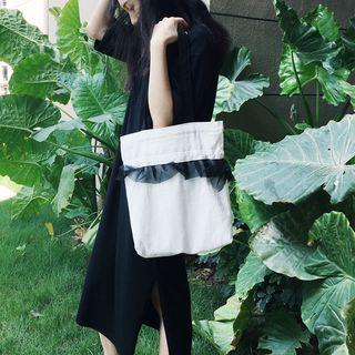 Sheer-trim Canvas Tote Bag