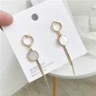 Shell Disc Fringed Earring 1 Pair - Stud Earring - One Size