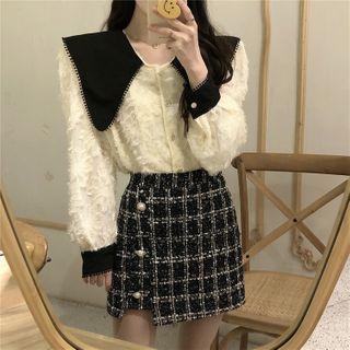 Long-sleeve Collar Lace Blouse