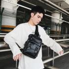 Convertible Mini Faux Leather Backpack Black - One Size