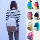 Color-block Canvas Backpack