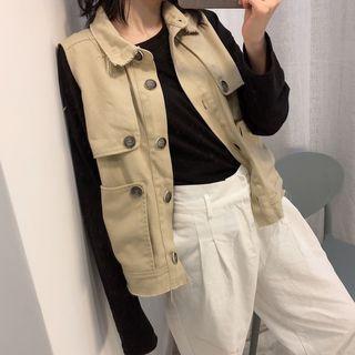 Plain Loose-fit Vest / Plain Long-sleeve T-shirt