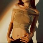 Plain Off-shoulder Ribbed Cropped Top