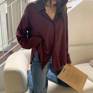 Dip-back Silky Loose-fit Shirt