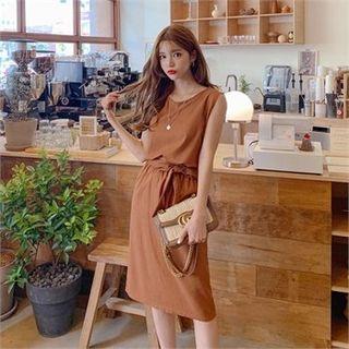 Top & Skirt Linen Blend Matching Set