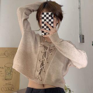 Long-sleeve Tie Sweater