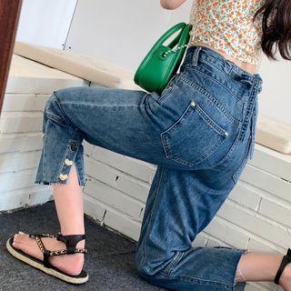 Back-tie Straight Leg Jeans