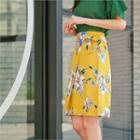 Tie-waist Floral Print Wrap Skirt
