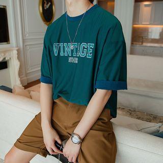 Reversible Short-sleeve Lettering T-shirt