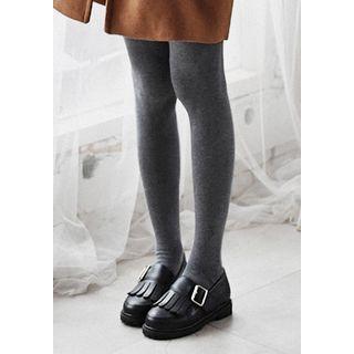 Round-toe Fringed Buckled Loafers