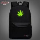 Maple Leaf Print Noctilucent Canvas Backpack