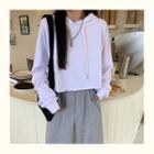 Long-sleeve Hooded Cropped T-shirt