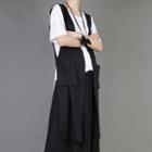Sleeveless Open-front Long Vest