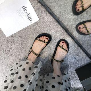 Chain Strap Slingback Sandals