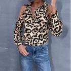 Leopard Print Cut-out Shirt