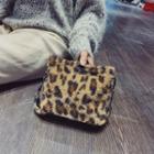 Quilted / Leopard Print Furry Crossbody Bag