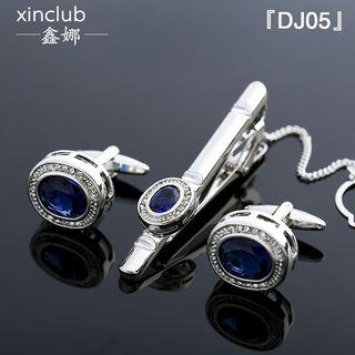Set: Neck Tie Clip + Cuff Link Dj05 - One Size