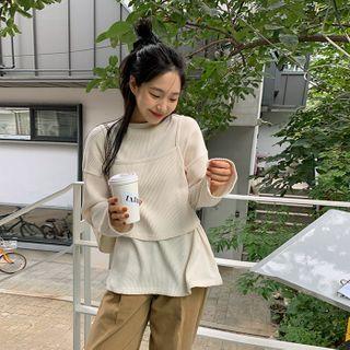 Ribbed Top & T-shirt Matching Set