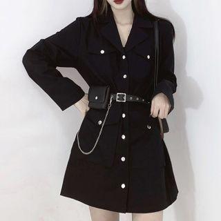 Mini A-line Shirtdress / Waist Bag / Belt / Chain Strap / Set
