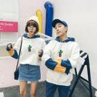 Couple Matching Colour Block Long-sleeve Hoodie