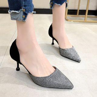 Pointy-toe Kitten Heel Dorsay Pumps