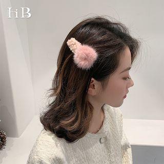 Bobble Faux Shearling Hair Clip