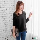 V-neck Drop-arm Knit Dress
