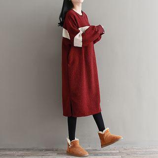 Color Block Midi Sweatshirt Dress