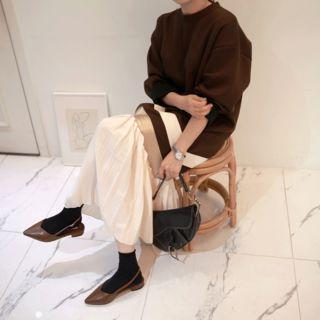 Chiffon-panel Maxi Pullover Dress