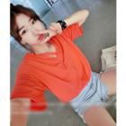 Elbow-sleeve Cut Out T-shirt