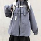 Zip Cargo Jacket / Midi A-line Skirt