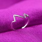 Heartbeat Alloy Open Ring Silver - One Size