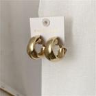 Alloy Layered Open Hoop Earring 1 Pair - Gold - One Size