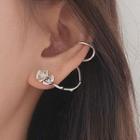 Alloy Flower Earring 1 Pc - Alloy Flower Left Ear Earring - White Gold - One Size
