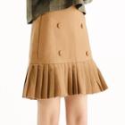 Pleated Hem Mini Skirt