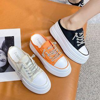 Platform Canvas Sneaker Mules