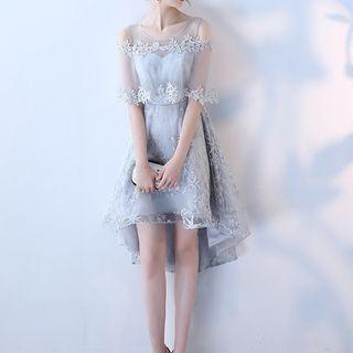 Cold-shoulder A-line Lace Cocktail Dress (various Designs)