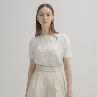 Boatneck Pleated Top