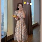 Floral Midi A-line Dress / A-line Skirt