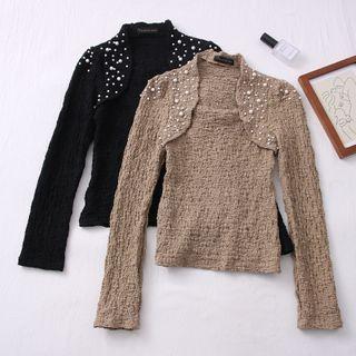 Pearl-accent Skinny T-shirt
