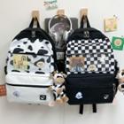 Checker Print Panel Backpack