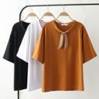Short-sleeve Knot Front T-shirt